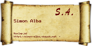 Simon Alba névjegykártya